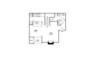 the floor plan for a two bedroom apartment at The Maxwell